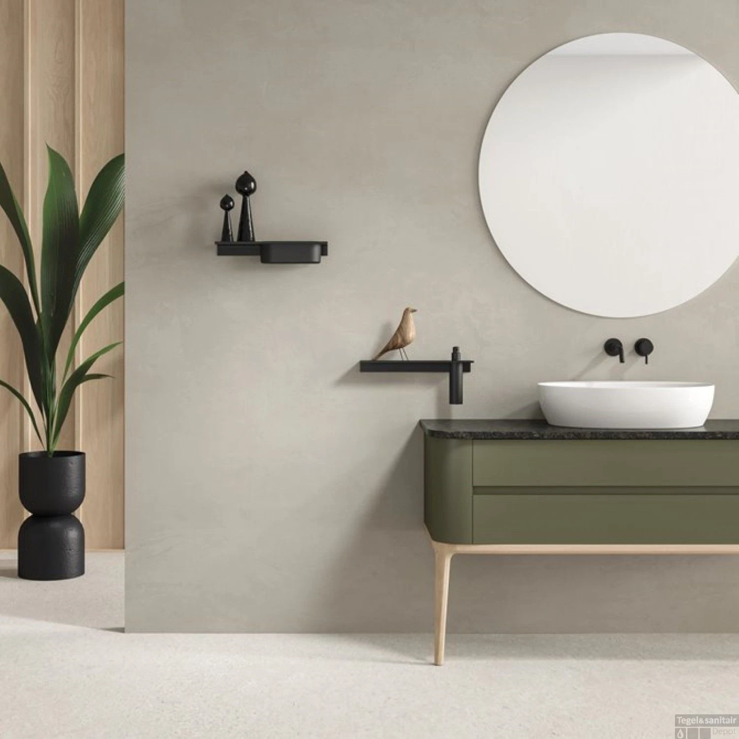 Planchet Met Douchemand Geesa Leev 40 Cm Zwart 4 Planchet Met Douchemand Geesa Leev 40 Cm Zwart - Afbeelding 4