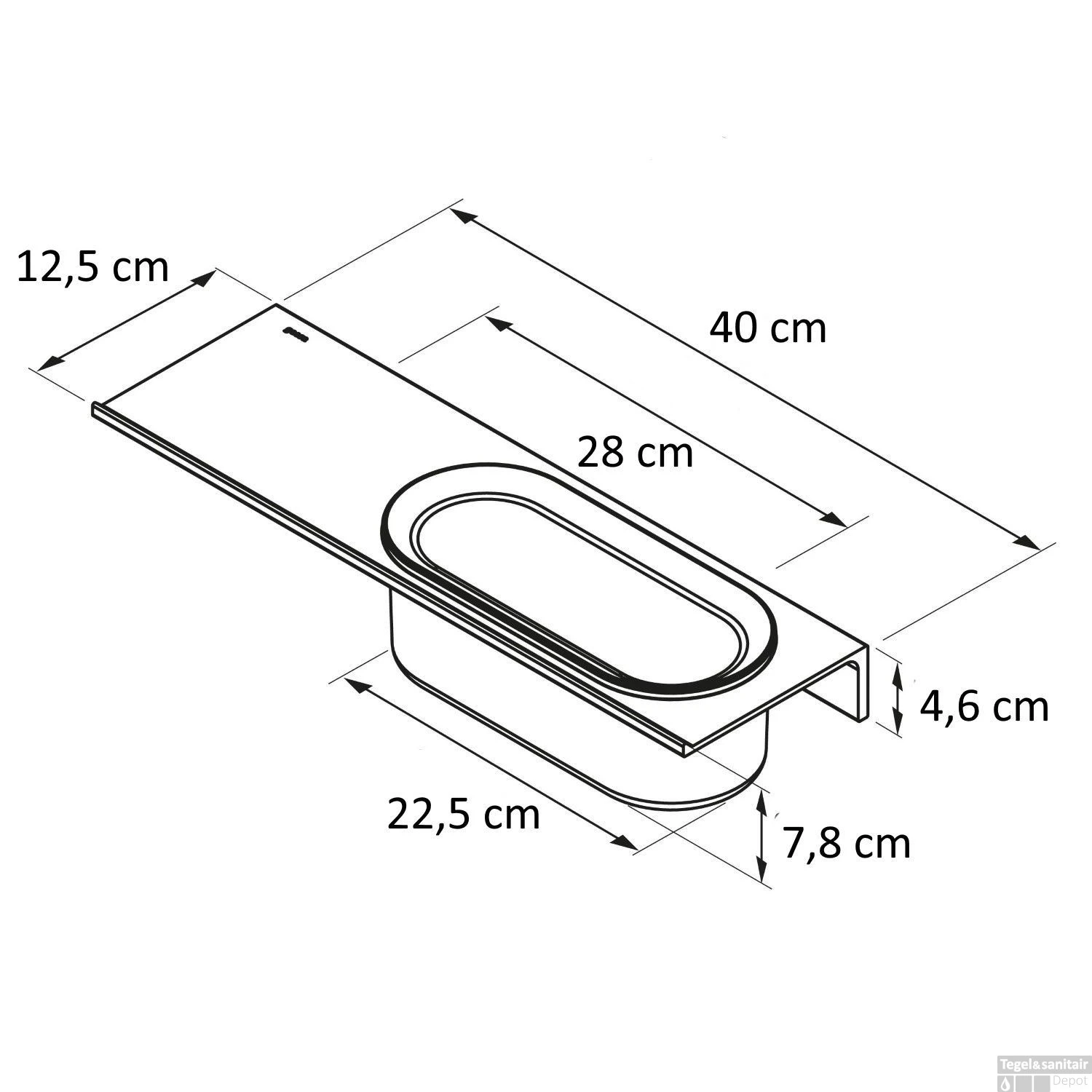 Planchet Met Douchemand Geesa Leev 40 Cm Zwart 5 Planchet Met Douchemand Geesa Leev 40 Cm Zwart - Afbeelding 5