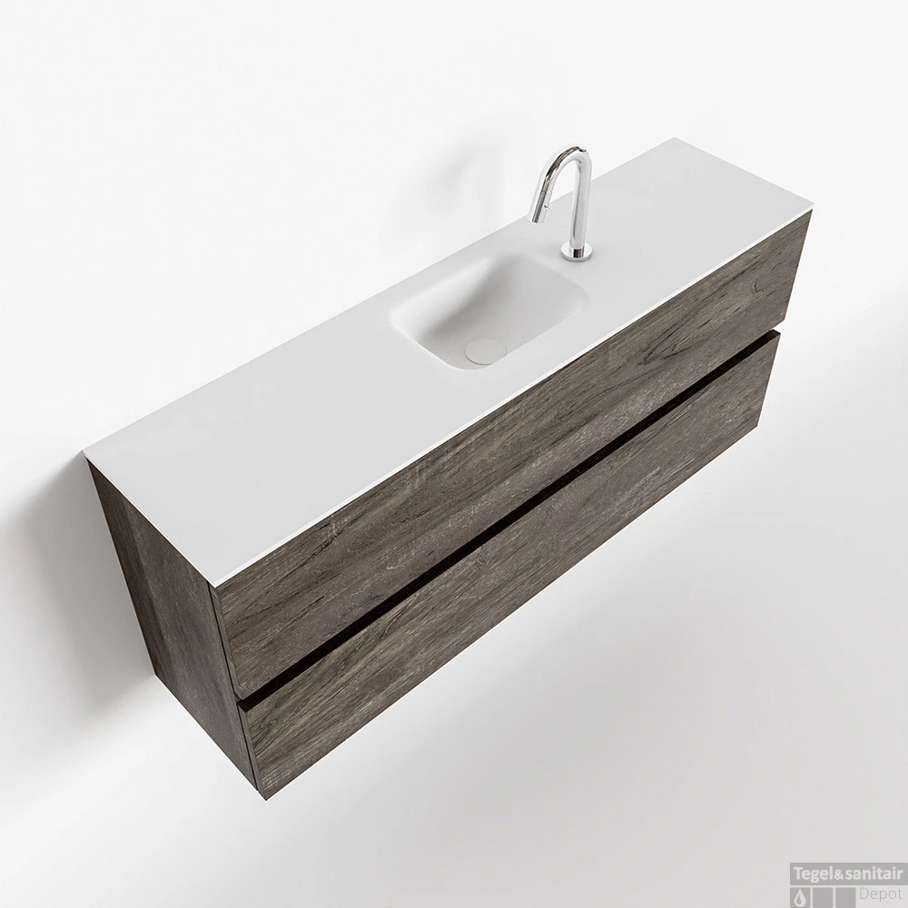 MONDIAZ ADA 120cm Toiletmeubel Dark Brown. LEX Wastafel Talc Midden 1 Kraangat 1 MONDIAZ ADA 120cm Toiletmeubel Dark Brown. LEX Wastafel Talc Midden 1 Kraangat