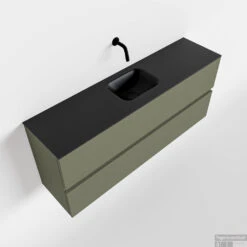 MONDIAZ ADA 120cm Toiletmeubel Army. LEX Wastafel Urban Midden Zonder Kraangat