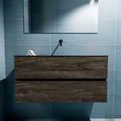 MONDIAZ ADA 100cm Toiletmeubel Dark Brown. LEX Wastafel Urban Midden Zonder Kraangat -SEALSKIN Winkel badkamermeubel ada dark brown model lex urban front 00020