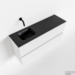 MONDIAZ ADA 100cm Toiletmeubel Talc. LEX Wastafel Urban Links Zonder Kraangat