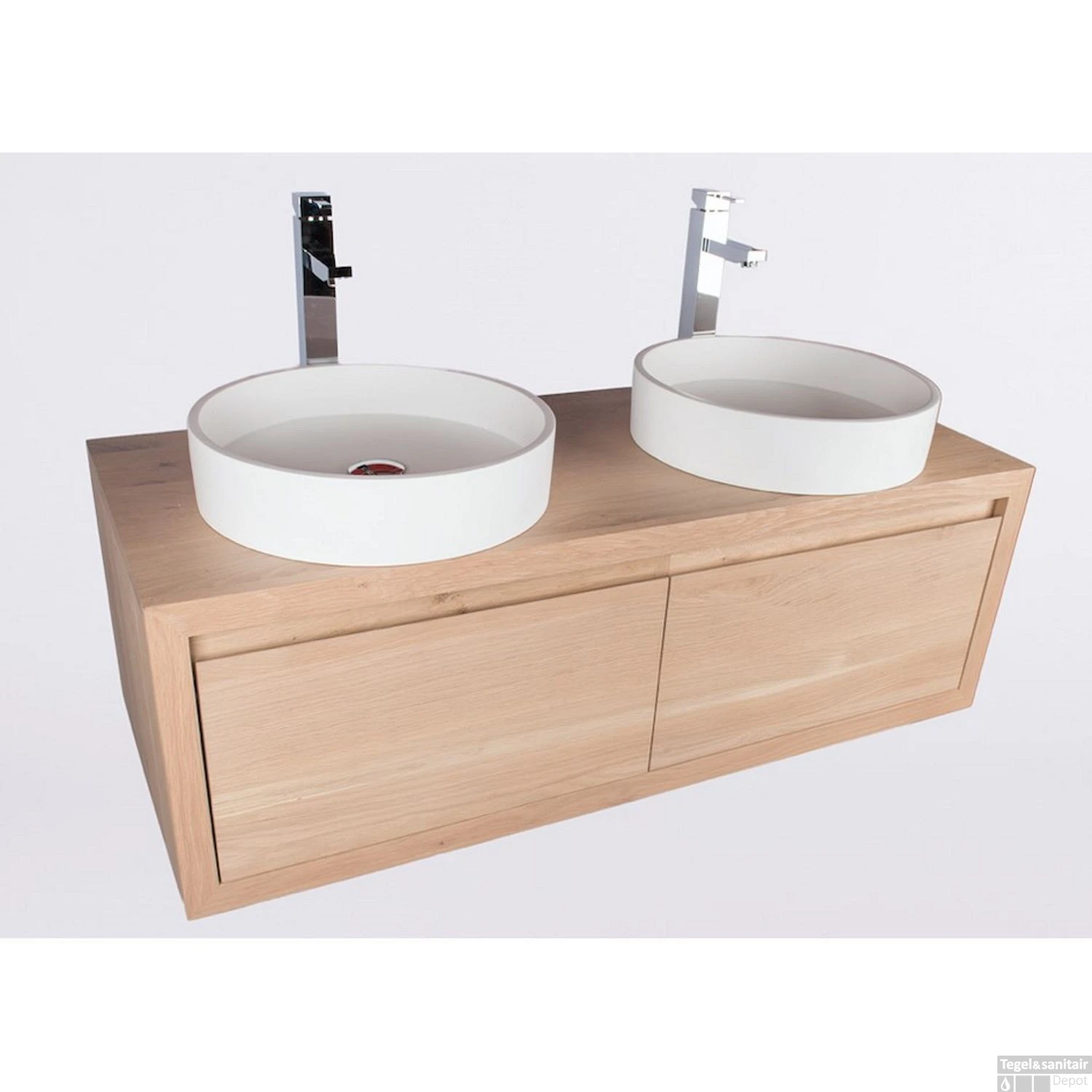 Badkamermeubel Casajoy City 120x50x40cm Eiken 3 Badkamermeubel Casajoy City 120x50x40cm Eiken - Afbeelding 3