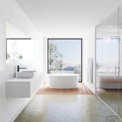 Badkamermeubelset Mondiaz LAGOM 180 Cm Met Topblad Linkse Wastafel Solid Surface Opzetkom Binx Met 1 Kraangaten Mat Wit (2 Laden) 6 Badkamermeubelset Mondiaz LAGOM 180 Cm Met Topblad Linkse Wastafel Solid Surface Opzetkom Binx Met 1 Kraangaten Mat Wit (2 Laden) -SEALSKIN Winkel badkamermeubel met solid surface wastafel model lagom side white 00206