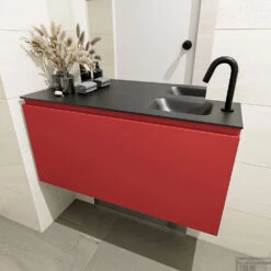 MONDIAZ OLAN 100cm Toiletmeubel Fire. LEX Wastafel Urban Rechts 1 Kraangat -SEALSKIN Winkel badkamermeubel olan fire model lex urban mid 0023