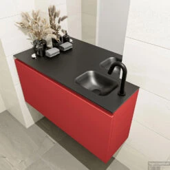 MONDIAZ OLAN 100cm Toiletmeubel Fire. LEX Wastafel Urban Rechts 1 Kraangat -SEALSKIN Winkel badkamermeubel olan fire model lex urban right 0023