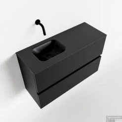 MONDIAZ ADA 80cm Toiletmeubel Urban. LEX Wastafel Urban Links Zonder Kraangat