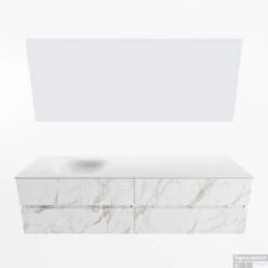 MONDIAZ VICA 180cm Badmeubel Onderkast Carrara 4 Lades. Wastafel Moon Links 1 Kraangat, Kleur Talc Met Spiegel LED. 11 MONDIAZ VICA 180cm Badmeubel Onderkast Carrara 4 Lades. Wastafel Moon Links 1 Kraangat, Kleur Talc Met Spiegel LED. -SEALSKIN Winkel badkamermeubel vica carrara moon talc google11 0090