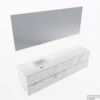 MONDIAZ VICA 180cm Badmeubel Onderkast Carrara 4 Lades. Wastafel Moon Links 1 Kraangat, Kleur Talc Met Spiegel LED.