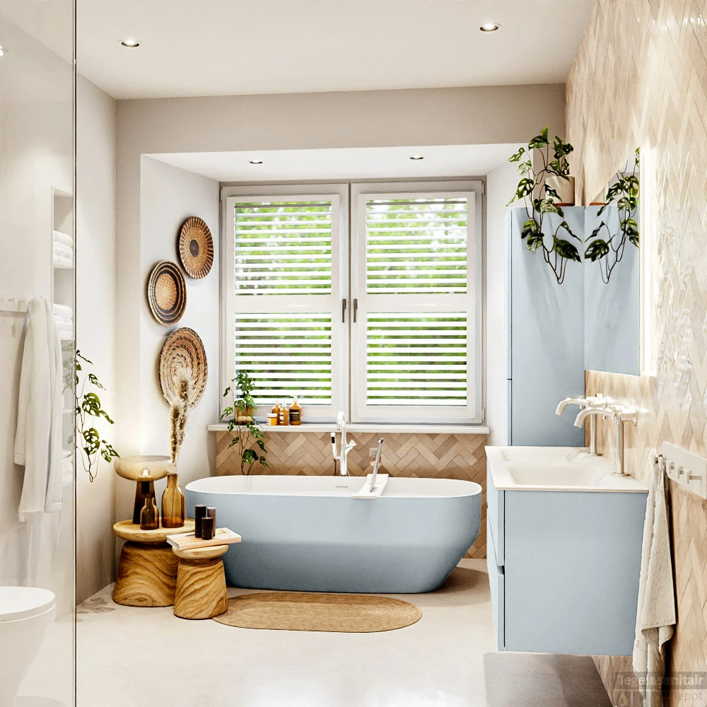 MONDIAZ VICA 120cm Badmeubel Onderkast Clay 4 Lades. Wastafel CLOUD Dubbel 2 Kraangaten, Kleur Talc. 6 MONDIAZ VICA 120cm Badmeubel Onderkast Clay 4 Lades. Wastafel CLOUD Dubbel 2 Kraangaten, Kleur Talc. - Afbeelding 6