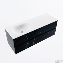 MONDIAZ VICA 130cm Badmeubel Onderkast Marquina 4 Lades. Wastafel MOON Links 1 Kraangat, Kleur Talc. -SEALSKIN Winkel badkamermeubel vica marquina moon talc google2 0060