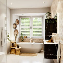 MONDIAZ VICA 130cm Badmeubel Onderkast Marquina 4 Lades. Wastafel MOON Links 1 Kraangat, Kleur Talc. -SEALSKIN Winkel badkamermeubel vica marquina moon talc set3 0060