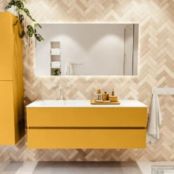 MONDIAZ VICA 140cm Badmeubel Onderkast Ocher 2 Lades. Wastafel CLOUD Links 1 Kraangat, Kleur Talc. 11 MONDIAZ VICA 140cm Badmeubel Onderkast Ocher 2 Lades. Wastafel CLOUD Links 1 Kraangat, Kleur Talc. -SEALSKIN Winkel badkamermeubel vica ocher cloud talc set1 0039