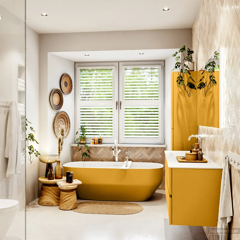 MONDIAZ VICA 140cm Badmeubel Onderkast Ocher 2 Lades. Wastafel CLOUD Links 1 Kraangat, Kleur Talc. 6 MONDIAZ VICA 140cm Badmeubel Onderkast Ocher 2 Lades. Wastafel CLOUD Links 1 Kraangat, Kleur Talc. - Afbeelding 6