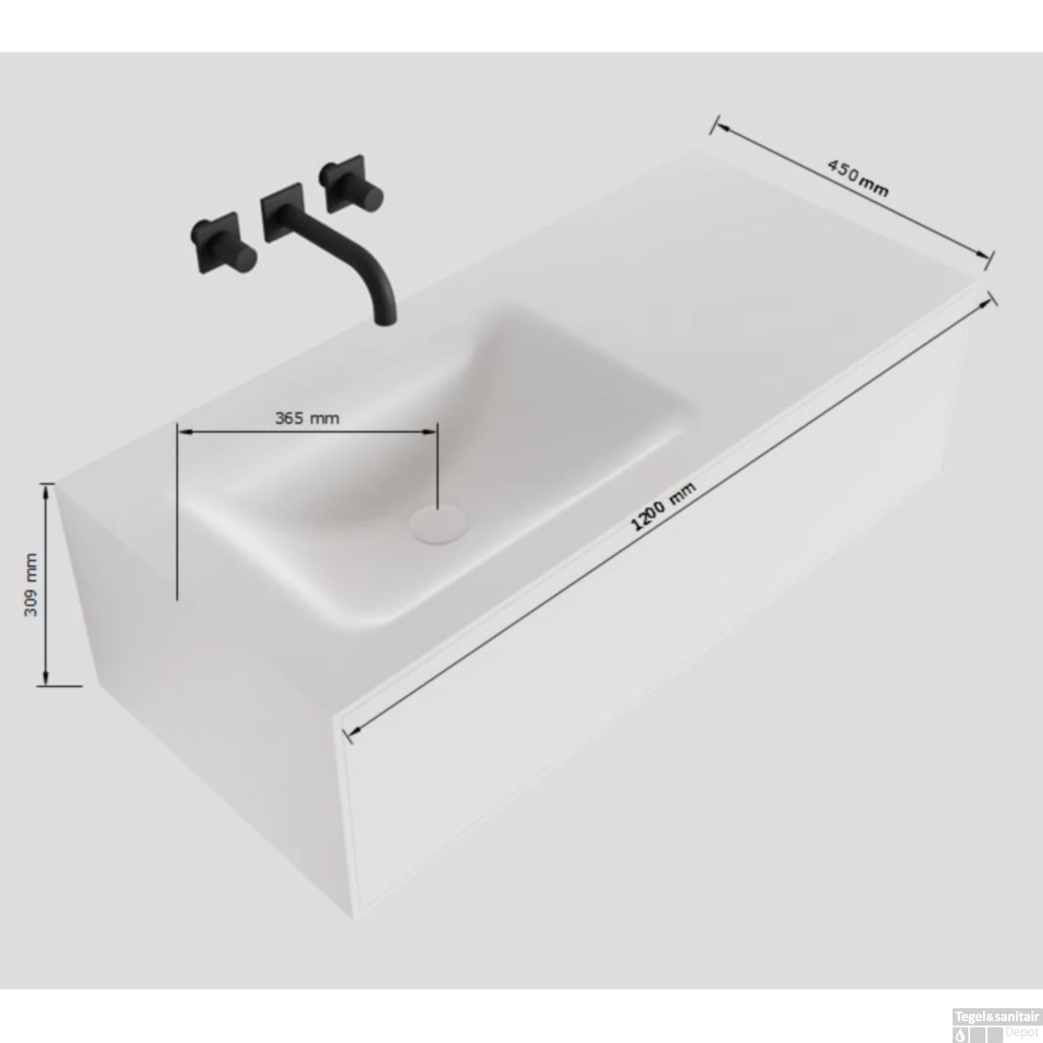 Badkamermeubelset Mondiaz LAGOM 130 Cm Linkse Waskom Solid Zonder Kraangaten Mat Wit (1 Lade) 4 Badkamermeubelset Mondiaz LAGOM 130 Cm Linkse Waskom Solid Zonder Kraangaten Mat Wit (1 Lade) - Afbeelding 4