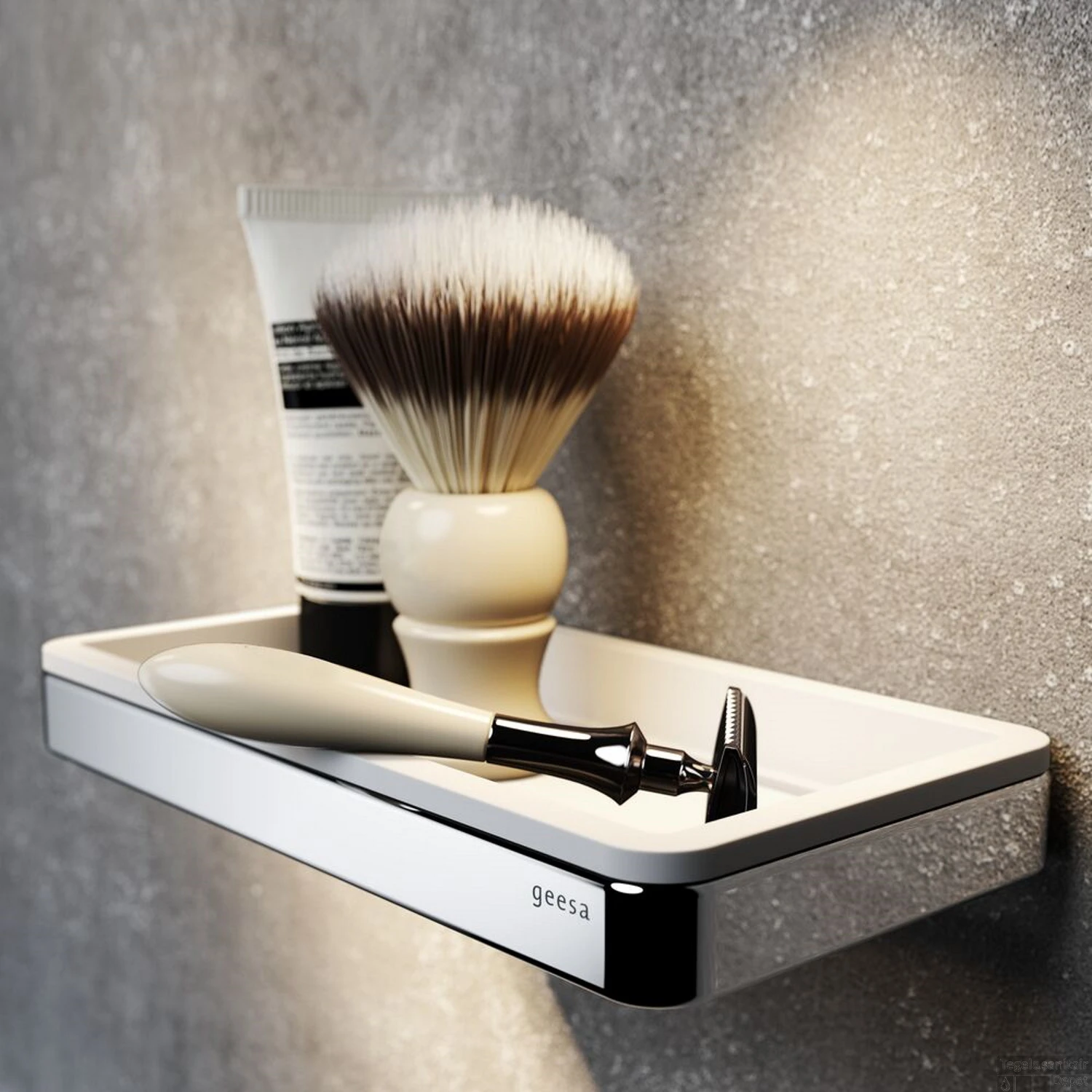 Badkamerplank Geesa Frame 21 Cm Wit Chroom 1 Badkamerplank Geesa Frame 21 Cm Wit Chroom