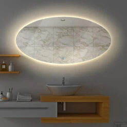 Gliss Badkamerspiegel Oval | Met LED Verlichting | 75x100cm