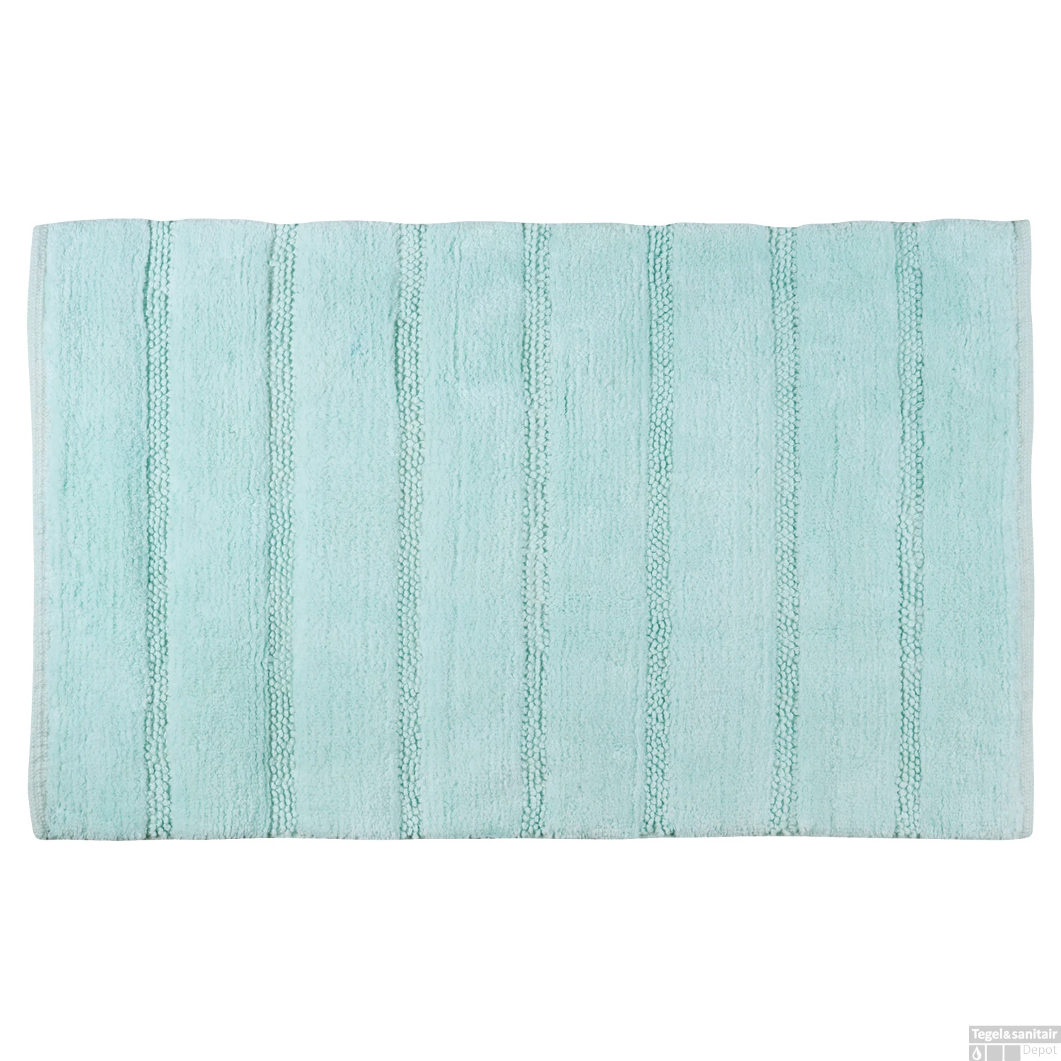 Badmat Differnz Stripes 45x75 Cm Katoen Licht Blauw