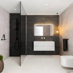 Badkamermeubel BWS Madrid Carrara Mat 120 Cm Solid Surface Wastafel (0 Kraangaten, 2 Lades)