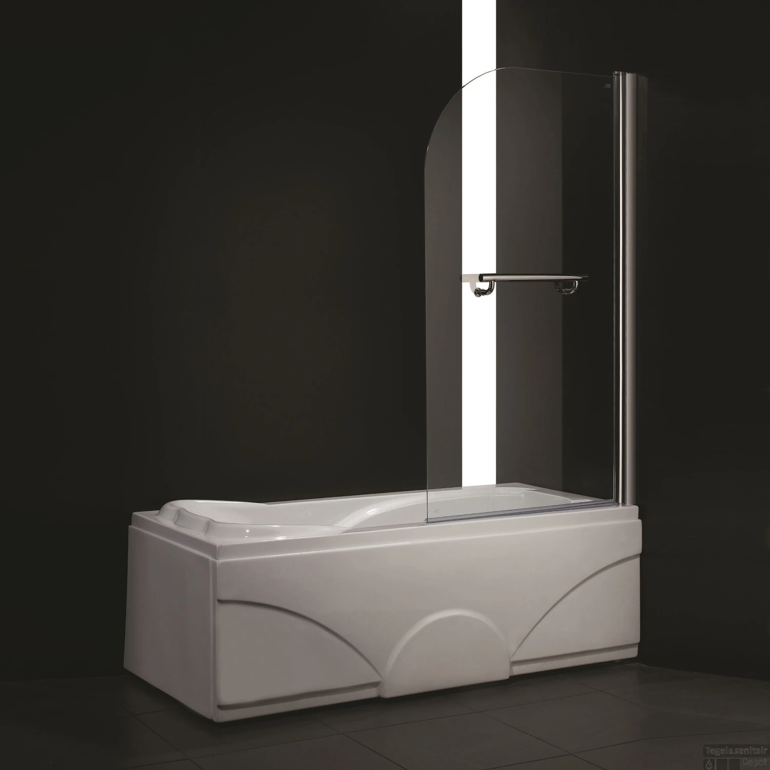 Badwand Boss & Wessing Bibi Afgerond 80x140cm Scharnierend Omkeerbaar 6mm 4 Badwand Boss & Wessing Bibi Afgerond 80x140cm Scharnierend Omkeerbaar 6mm - Afbeelding 4