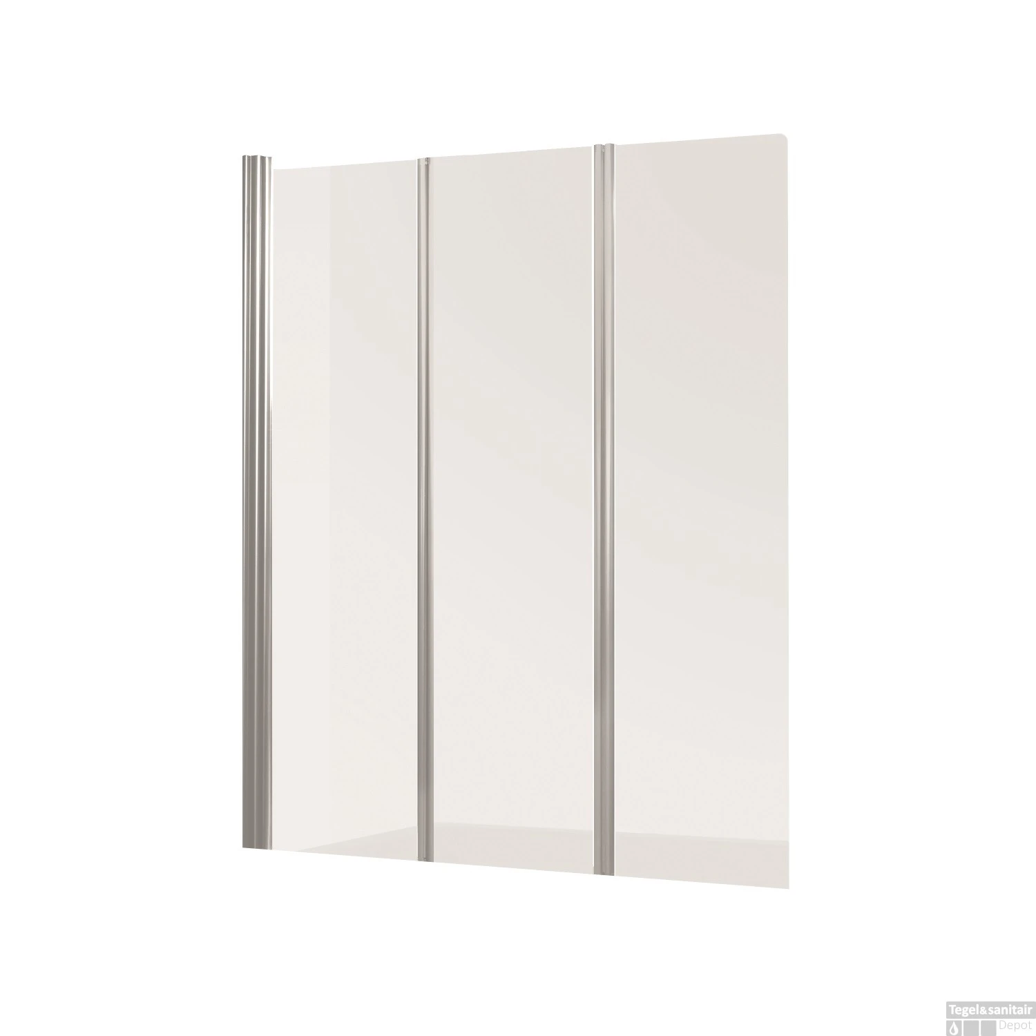 Badwand VM Go Malia 3-delig 130x140cm Scharnierend Chroom Profiel 5mm Veiligheidsglas 1 Badwand VM Go Malia 3-delig 130x140cm Scharnierend Chroom Profiel 5mm Veiligheidsglas