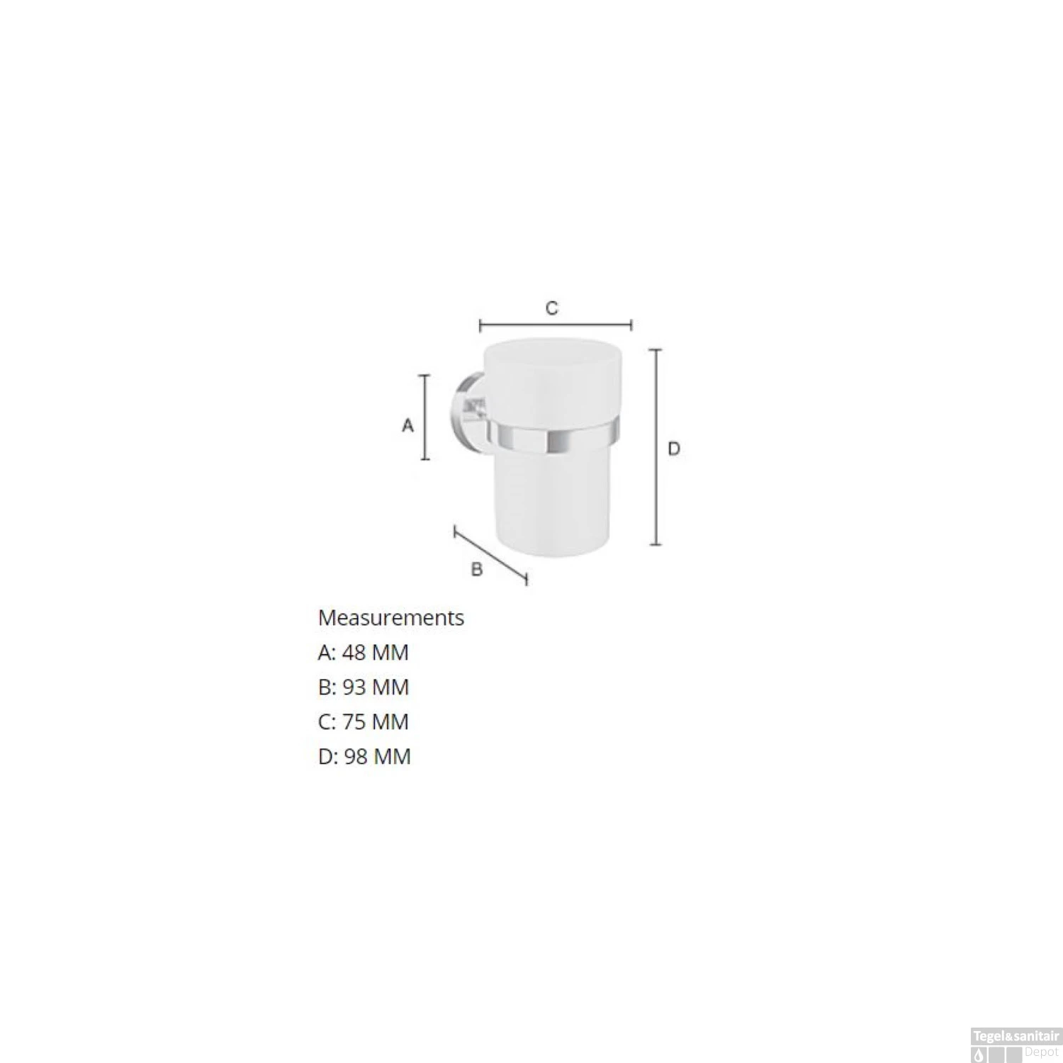 Bekerhouder Smedbo Home Met Porselein 7,5x9,3x9,8 Cm Chroom 2 Bekerhouder Smedbo Home Met Porselein 7,5x9,3x9,8 Cm Chroom - Afbeelding 2