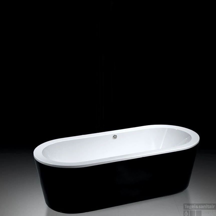 Vrijstaand Ligbad Black And White 178x80x55cm 2 Vrijstaand Ligbad Black And White 178x80x55cm - Afbeelding 2