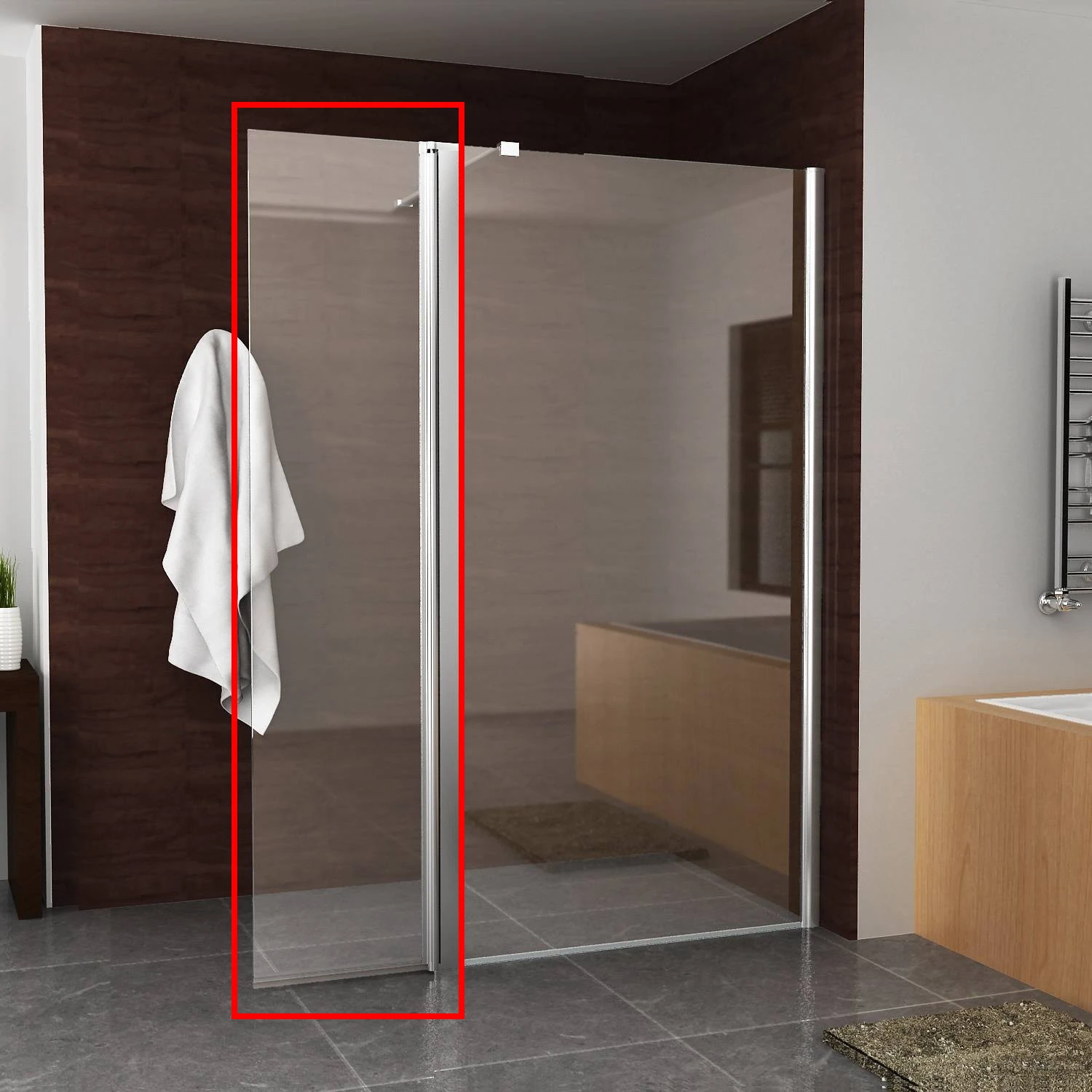 BWS Apollo Zijwand Met Schanierend Glasprofiel 40x200 Cm 10mm NANO Glas 1 BWS Apollo Zijwand Met Schanierend Glasprofiel 40x200 Cm 10mm NANO Glas