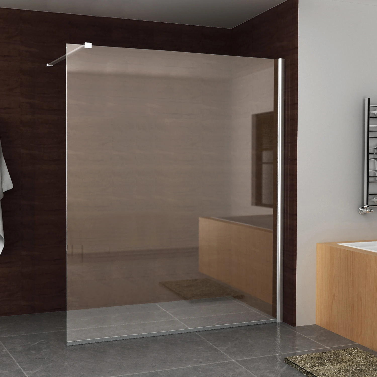 BWS Eco Douchewand Met Muurprofiel 160x200 Cm 8mm NANO Coating 1 BWS Eco Douchewand Met Muurprofiel 160x200 Cm 8mm NANO Coating