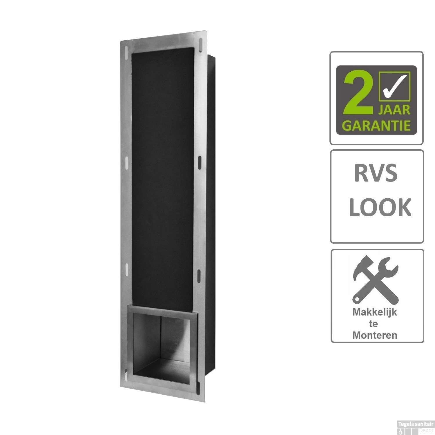 BWS Reserve-Toiletrolhouder Inbouw RVS 1 BWS Reserve-Toiletrolhouder Inbouw RVS