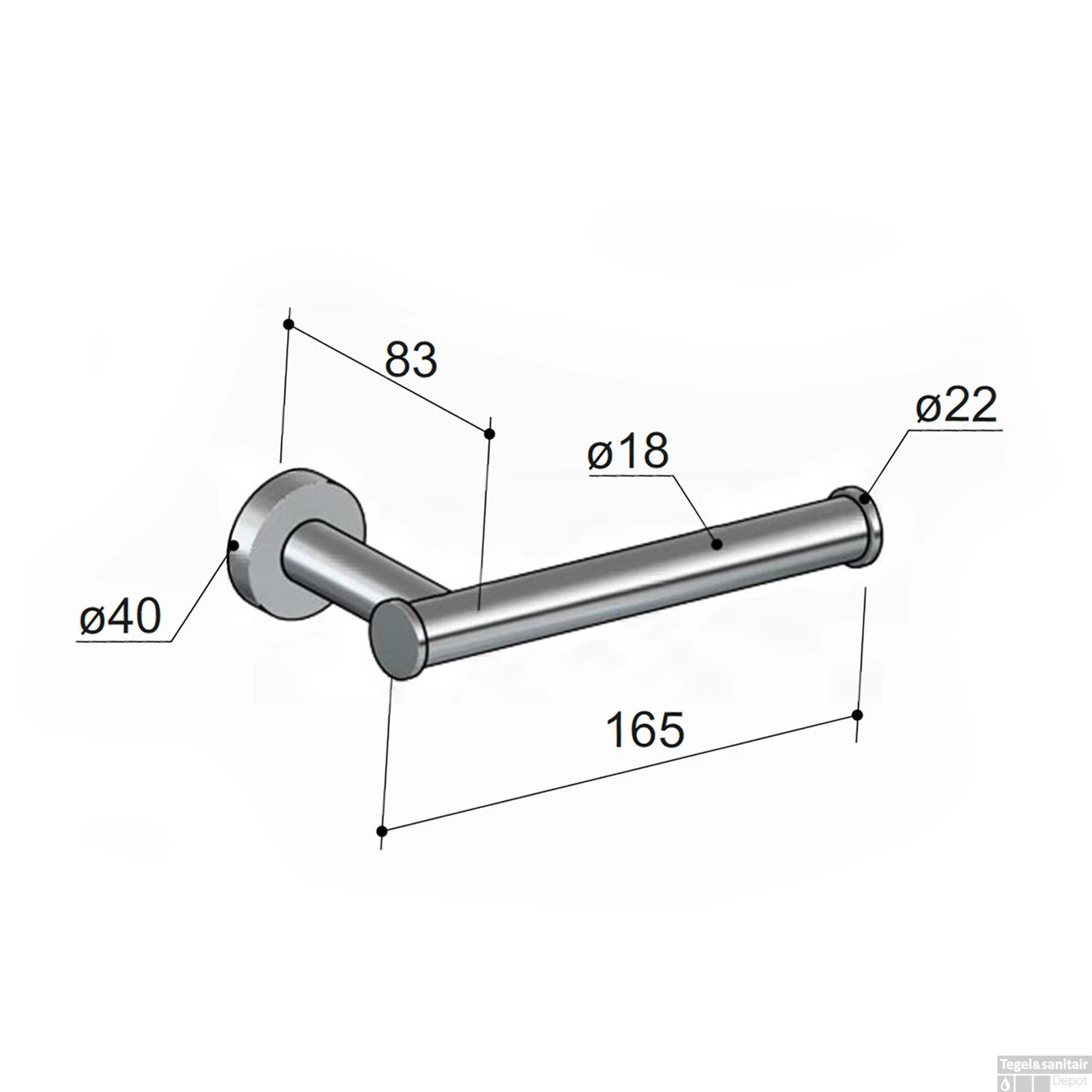 Toiletrolhouder Hotbath Cobber Geborsteld Koper PVD 3 Toiletrolhouder Hotbath Cobber Geborsteld Koper PVD - Afbeelding 3