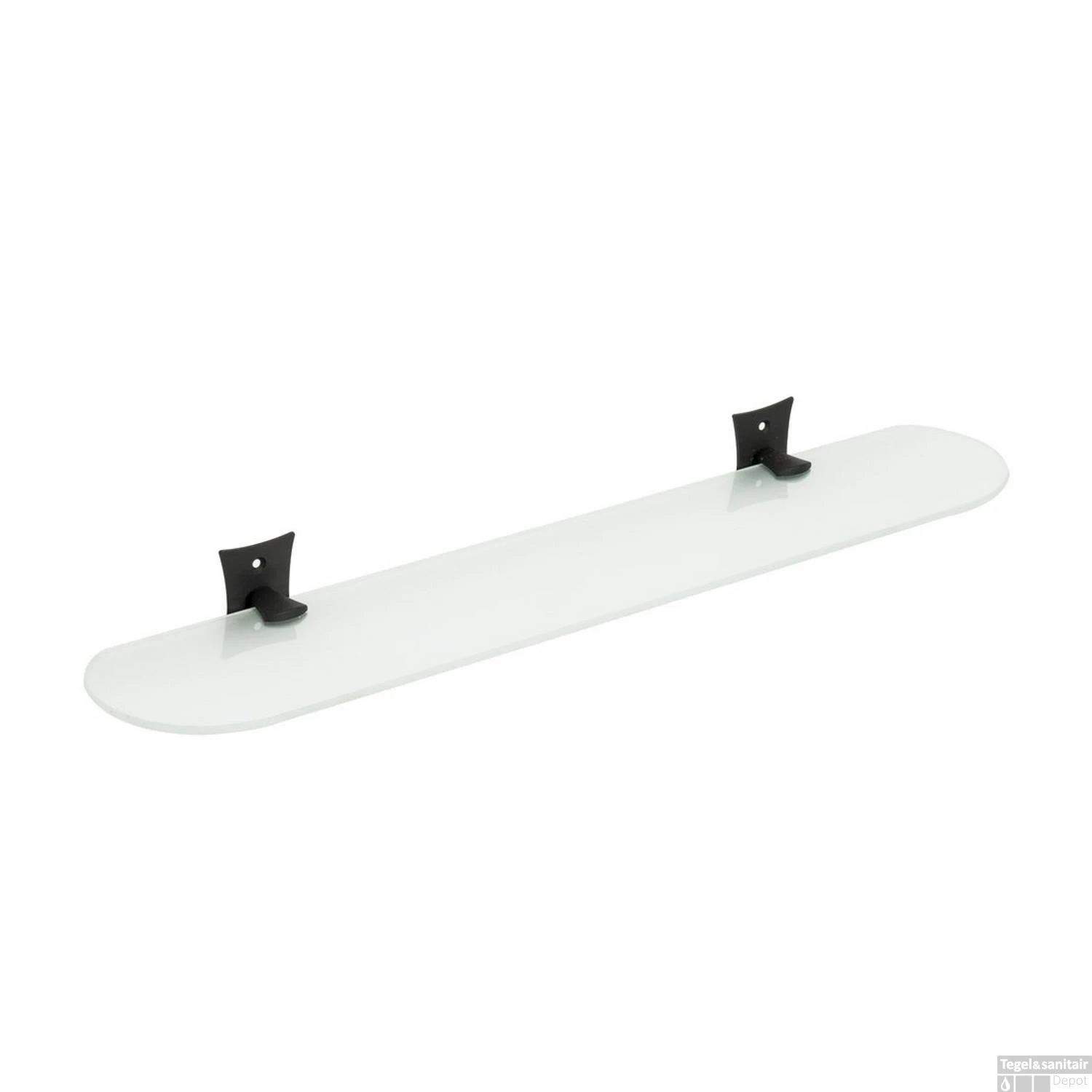 Glazen Planchet Sapho Rebecca 56x6.4 Cm Ovaal Zwart