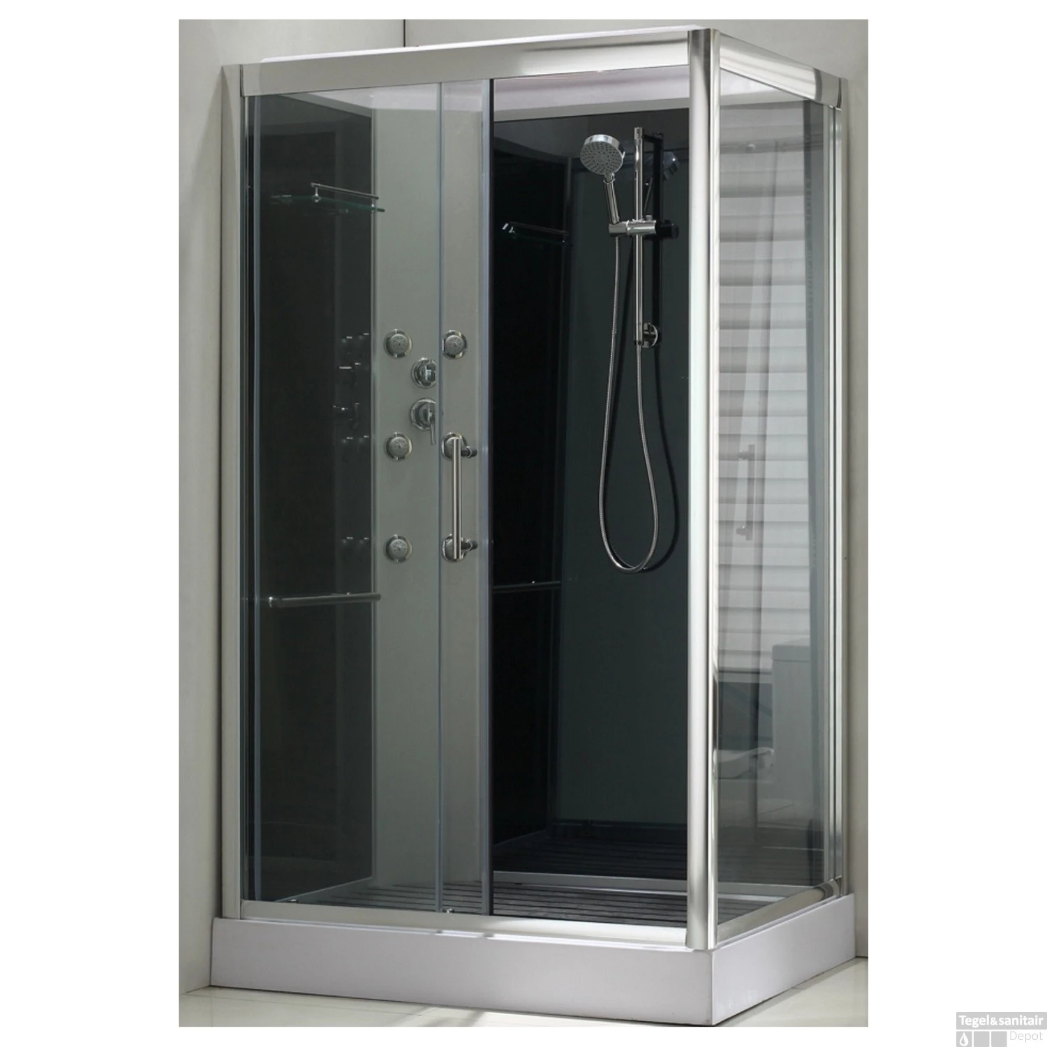 Complete Douchecabine Wiesbaden Sunshine 120x90x218 Cm 5mm (Links) 2 Complete Douchecabine Wiesbaden Sunshine 120x90x218 Cm 5mm (Links) - Afbeelding 2