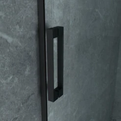 BWS Douchecabine | Hayes | Vierkant 80x80x195cm | Mat Zwart Aluminium Profiel -SEALSKIN Winkel douchecabine boss wessing lusso 80x80x195 cm mat zwart aluminium profiel detail1