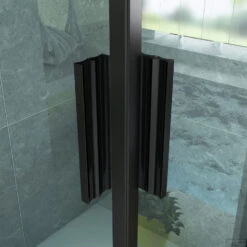 BWS Douchecabine | Hayes | Vierkant 80x80x195cm | Mat Zwart Aluminium Profiel -SEALSKIN Winkel douchecabine boss wessing lusso 80x80x195 cm mat zwart aluminium profiel detail3