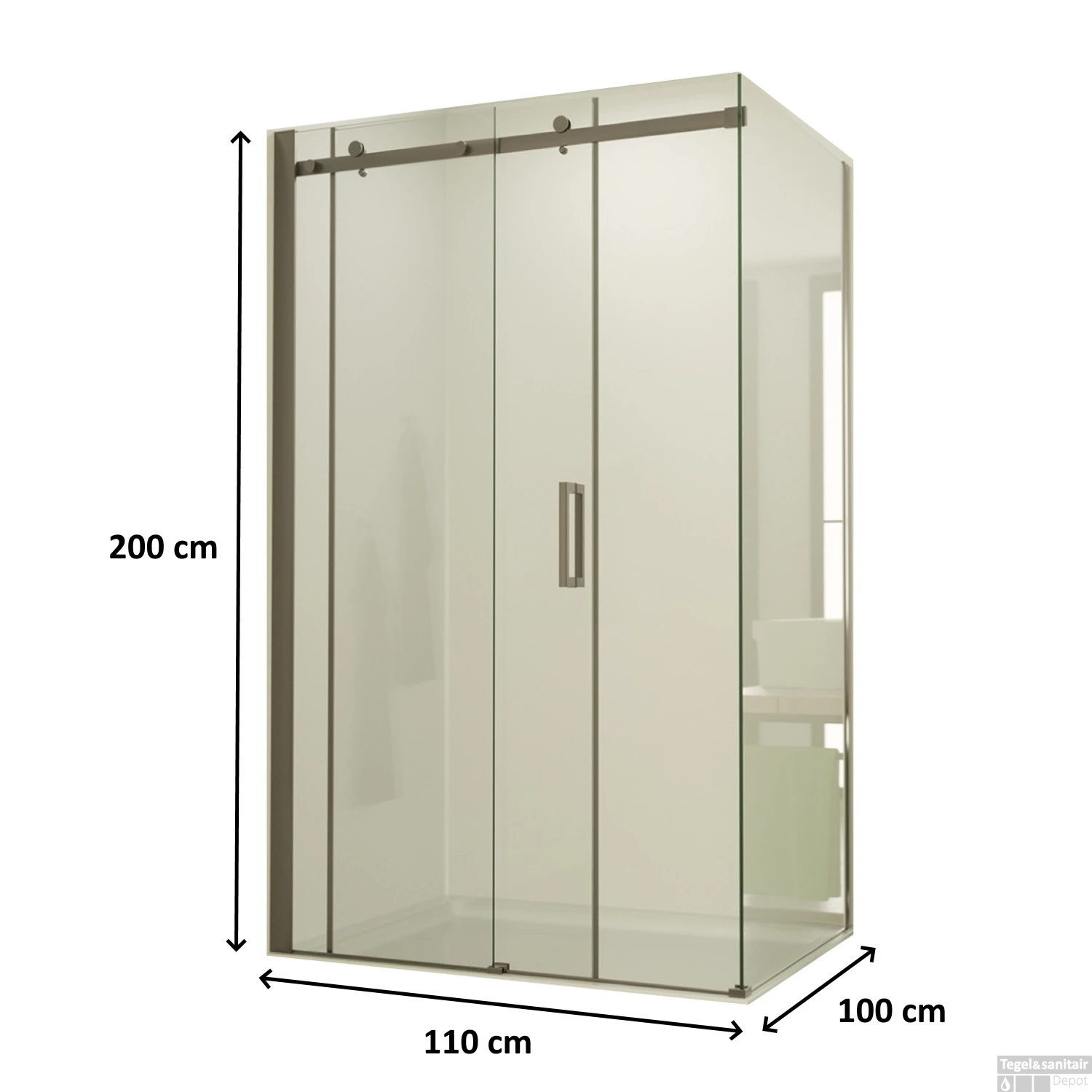 Douchecabine Boss & Wessing Supreme 110x100 Cm Nano Coating RVS Profiel 7 Douchecabine Boss & Wessing Supreme 110x100 Cm Nano Coating RVS Profiel - Afbeelding 7