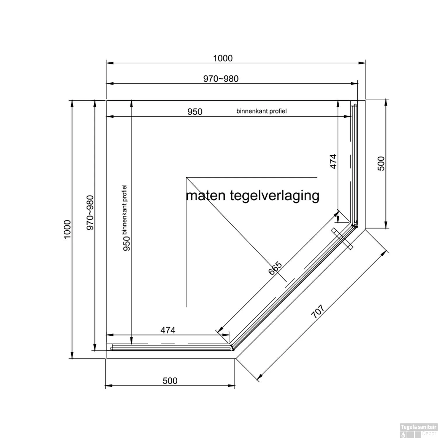 Douchecabine Van Rijn ST04 Vijfhoek Helder Incl. Glasbehandeling Links Of Rechts Draaiend 100x200 Cm Mat Zwart 2 Douchecabine Van Rijn ST04 Vijfhoek Helder Incl. Glasbehandeling Links Of Rechts Draaiend 100x200 Cm Mat Zwart - Afbeelding 2