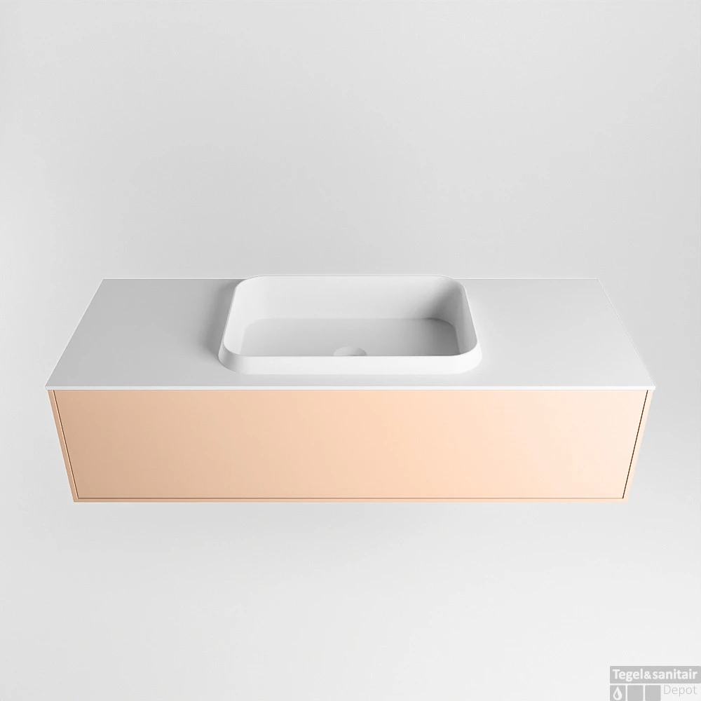 Badkamermeubelset Mondiaz Erin 120 Cm Met 1 Lade Met RIDGE Wastafel Midden Talc Met 1 Kraangat Greeploos Mat Rosee 5 Badkamermeubelset Mondiaz Erin 120 Cm Met 1 Lade Met RIDGE Wastafel Midden Talc Met 1 Kraangat Greeploos Mat Rosee - Afbeelding 5