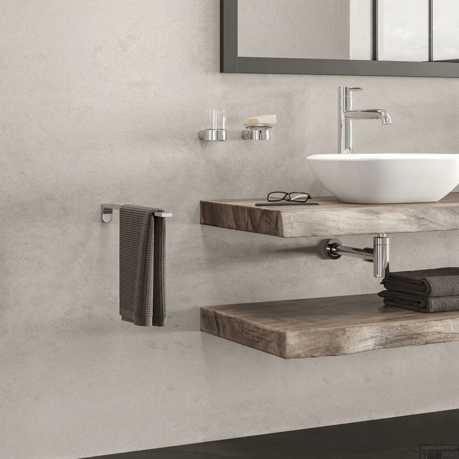 Glashouder Geesa Wynk Met Glas Chroom 4 Glashouder Geesa Wynk Met Glas Chroom - Afbeelding 4