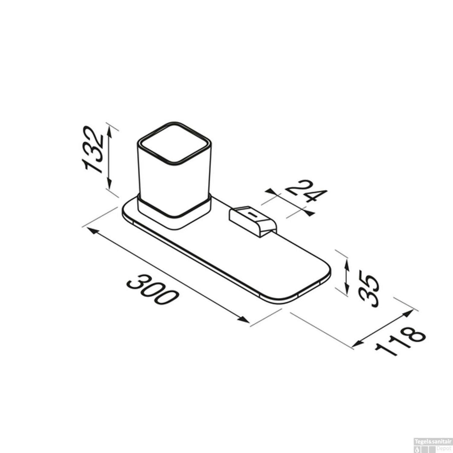 Glashouder Met Planchet Geesa Shift Chroom 4 Glashouder Met Planchet Geesa Shift Chroom - Afbeelding 4