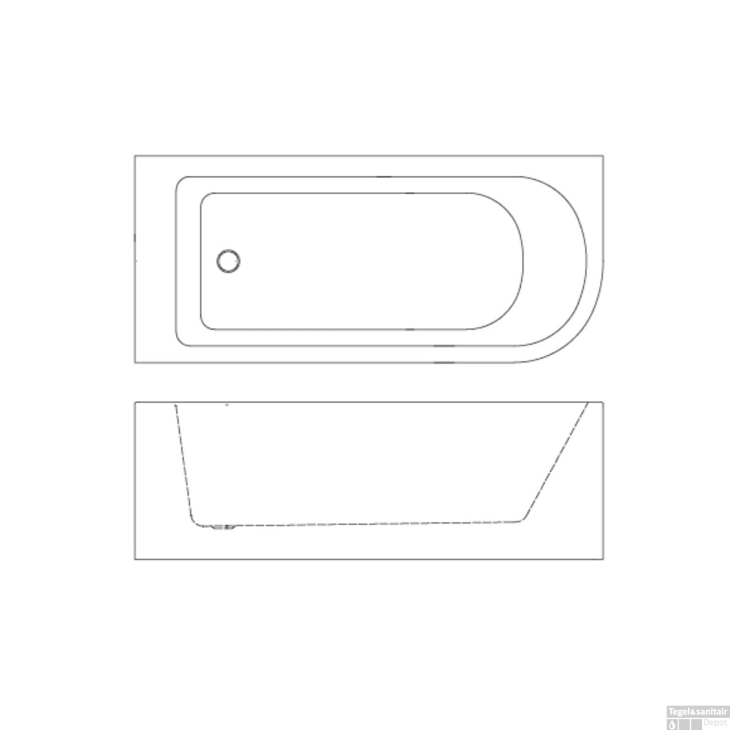 Hoekbad Allibert Serena 170x75x56 Cm Wit Links 6 Hoekbad Allibert Serena 170x75x56 Cm Wit Links - Afbeelding 6