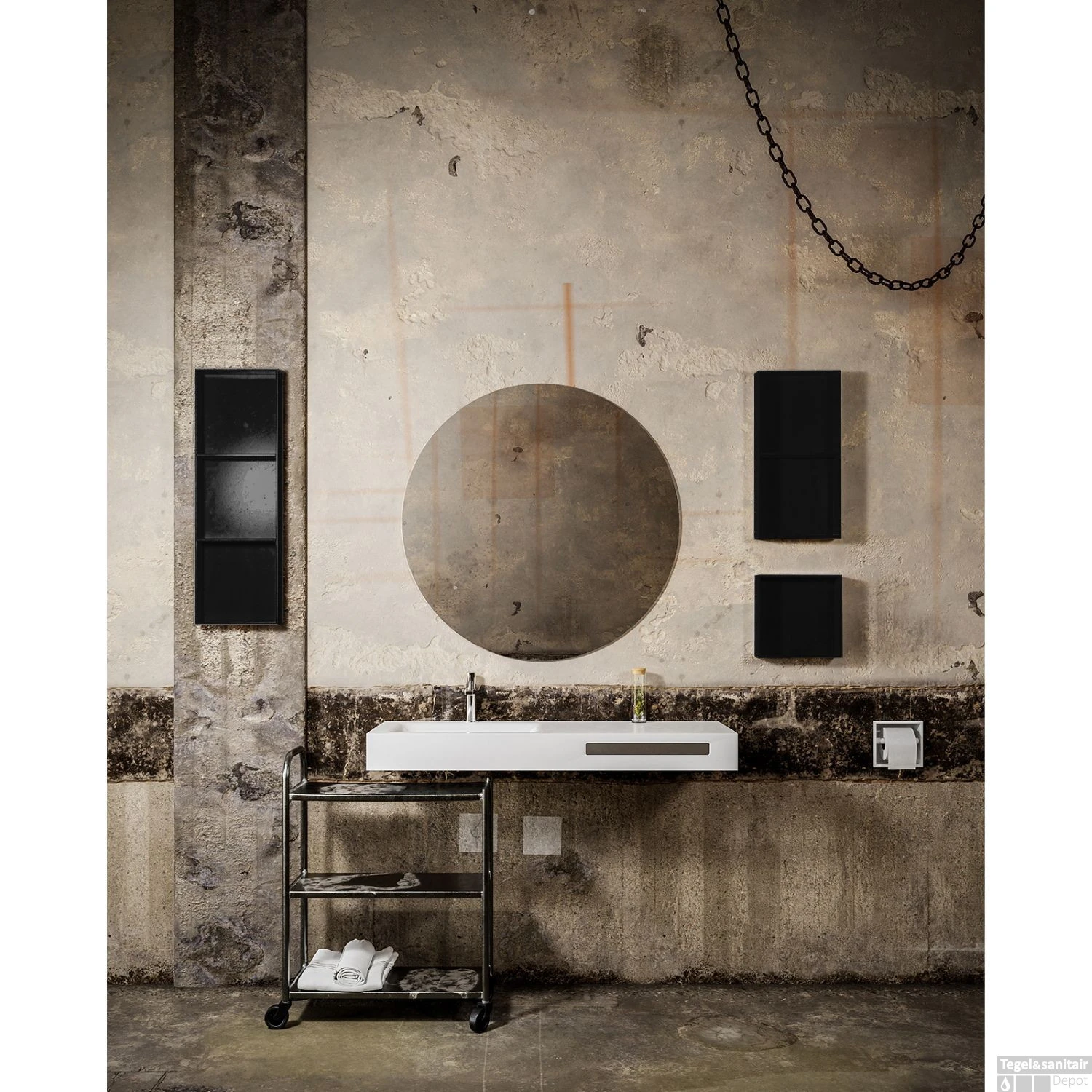 In Of Opbouwnis Boss & Wessing 59.5x29.5x8 Cm Mat Zwart 3 In Of Opbouwnis Boss & Wessing 59.5x29.5x8 Cm Mat Zwart - Afbeelding 3