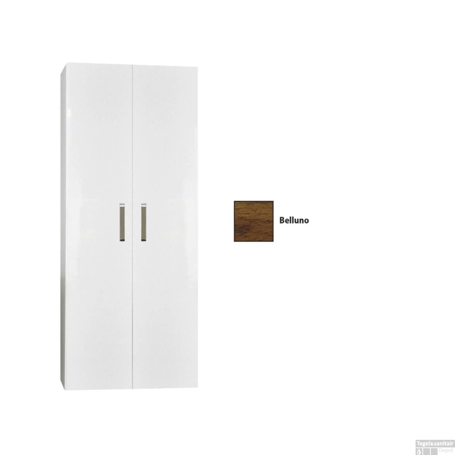 Kolomkast Dubbel Sanicare Q9/Q10/Q11 Soft-Closing Deuren Chromen Greep 160x67x32 Cm Belluno