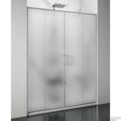 Nisdeur Lacus Stromboli Evo 2 Schuifdeuren 160x200 Cm Mat Glas Chroom