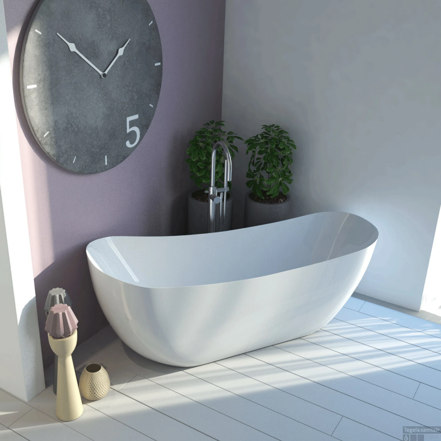 Ligbad Vrijstaand Boss & Wessing 176x86x67 Cm Hoogglans Wit 3 Ligbad Vrijstaand Boss & Wessing 176x86x67 Cm Hoogglans Wit - Afbeelding 3