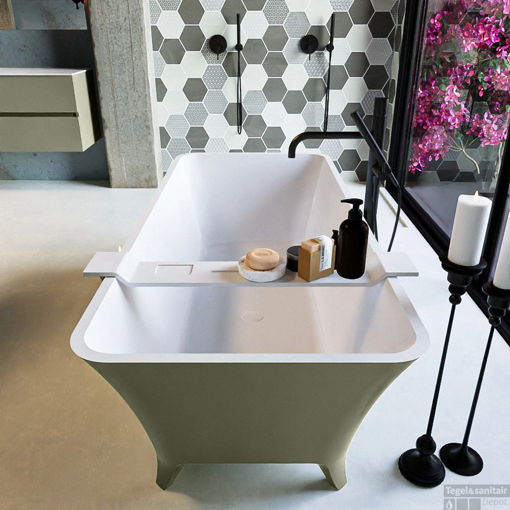 LUNDY Vrijstaand Bad 170x75cm Kleur Army / Talc 5 LUNDY Vrijstaand Bad 170x75cm Kleur Army / Talc - Afbeelding 5