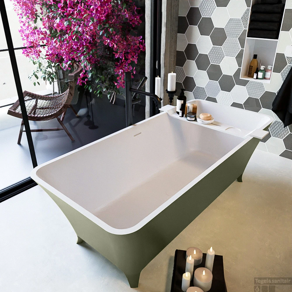 LUNDY Vrijstaand Bad 170x75cm Kleur Army / Talc 7 LUNDY Vrijstaand Bad 170x75cm Kleur Army / Talc - Afbeelding 7