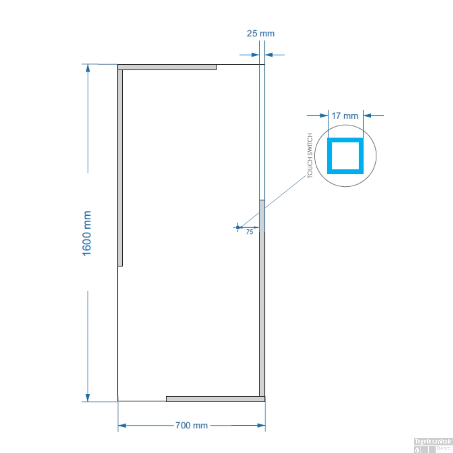 Badkamerspiegel Boss & Wessing Liteem 160x70 Cm Met LED 3 Badkamerspiegel Boss & Wessing Liteem 160x70 Cm Met LED - Afbeelding 3