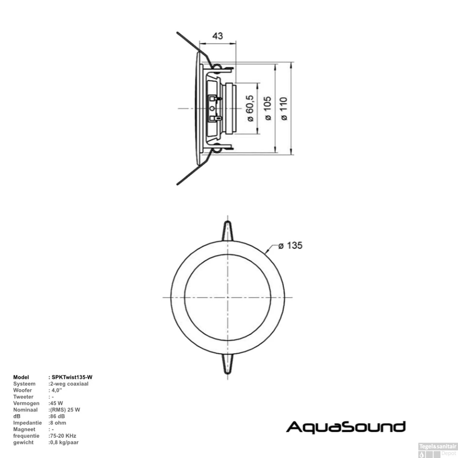 Bluetooth Music Center Aquasound 35 WATT / BT4.0 + Twist Speakerset Wit 4 Bluetooth Music Center Aquasound 35 WATT / BT4.0 + Twist Speakerset Wit - Afbeelding 4