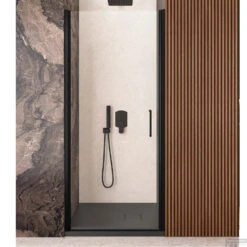 Nisdeur Lacus Giglio Evo 1 Klapdeur 100x200 Cm Helder Glas Mat Zwart